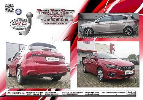 Tažné zařízení Fiat Tipo
Maximální zatížení 100 kg
Maximální svislé zatížení bottom kg
Katalogové číslo 1.001-422