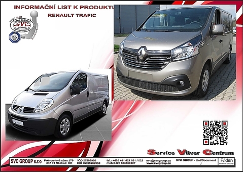 Tažné zařízení Renault Trafic
Maximální zatížení 85 kg
Maximální svislé zatížení bottom kg
Katalogové číslo 3.104-100