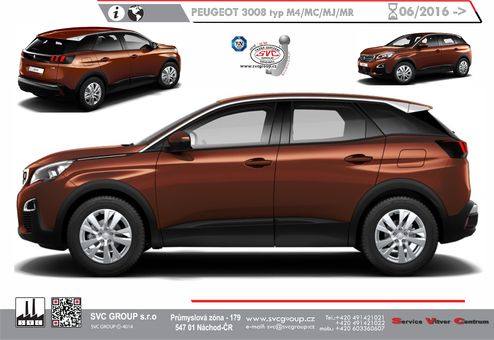 Tažné zařízení Peugeot 3008  Crossway
Maximální zatížení 100 kg
Maximální svislé zatížení bottom kg
Katalogové číslo 003-459