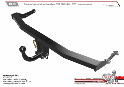 Tažné zařízení VW Polo 2017 -
Maximální zatížení 85 kg
Maximální svislé zatížení middle_bottom_prep kg
Katalogové číslo 2.001-466
