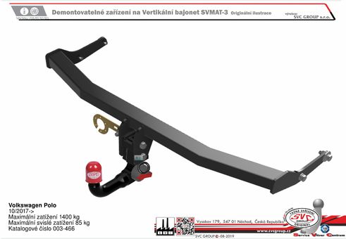 Tažné zařízení VW Polo 2017 -
Maximální zatížení 85 kg
Maximální svislé zatížení bottom kg
Katalogové číslo 2.003-466