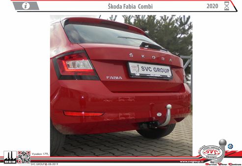 Tažné zařízení Škoda Fabia Kombi 2018-
Maximální zatížení 85 kg
Maximální svislé zatížení middle_bottom_prep kg
Katalogové číslo 002-373
