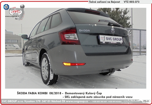 Tažné zařízení Škoda Fabia Kombi 2018-
Maximální zatížení 85 kg
Maximální svislé zatížení middle_bottom_prep kg
Katalogové číslo 002-373