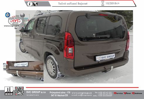 Tažné zařízení Citroen Berlingo XL 2001-
Maximální zatížení 95 kg
Maximální svislé zatížení bottom kg
Katalogové číslo 102-229