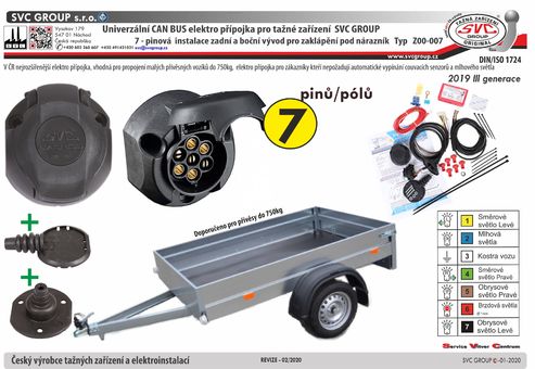 Elektropřípojka 7 pinů Univerzální canbus pro tažné zařízení 