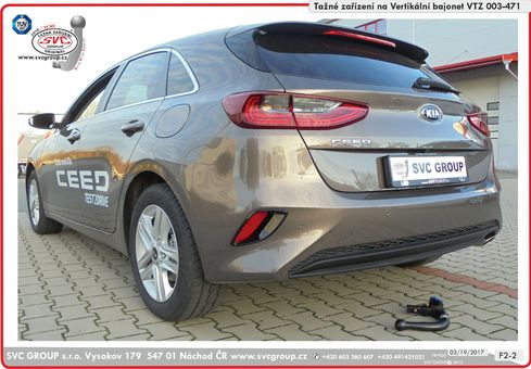 Tažné zařízení Kia Ceed 2018->
Maximální zatížení 100 kg
Maximální svislé zatížení bottom kg
Katalogové číslo 003-471