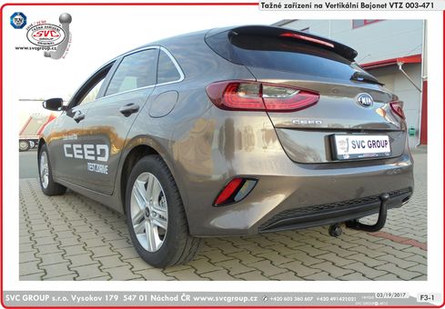 Tažné zařízení Kia Ceed 2018->
Maximální zatížení 100 kg
Maximální svislé zatížení bottom kg
Katalogové číslo 003-471