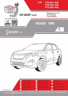 Tažné zařízení Peugeot 5008   03/ 2017 ->
Maximální zatížení 100 kg
Maximální svislé zatížení bottom kg
Katalogové číslo 002-475