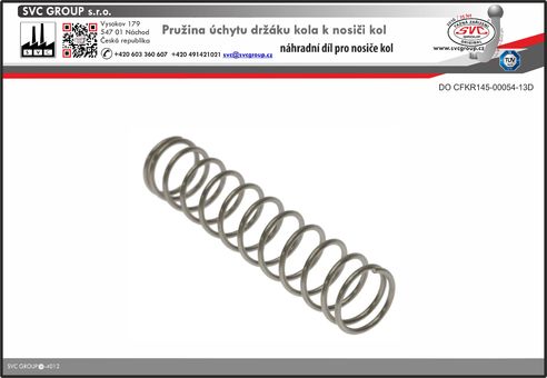pružina držáku kola k nosiči na tažné zařízení. 