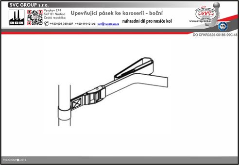 Upevňující pásek ke karoserii - boční pro držák 3 kol na zadní dveře vozu