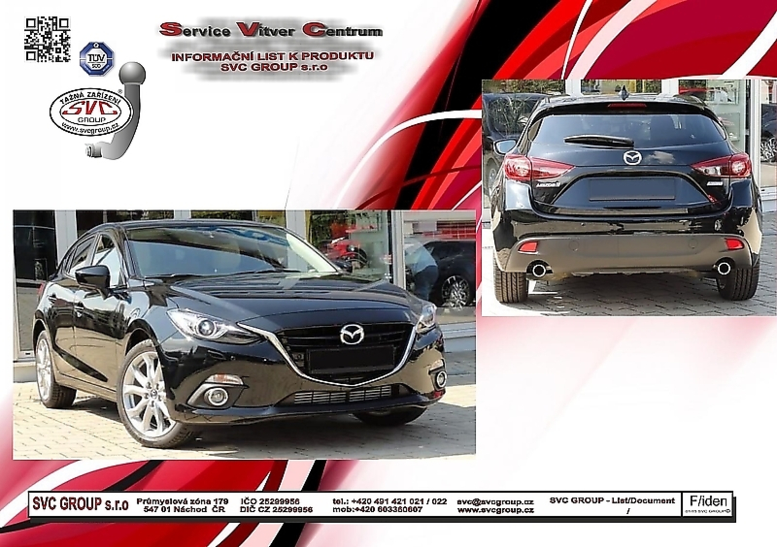 Tažné zařízení Mazda 3 Hatchback BM (11/2013>10/2019